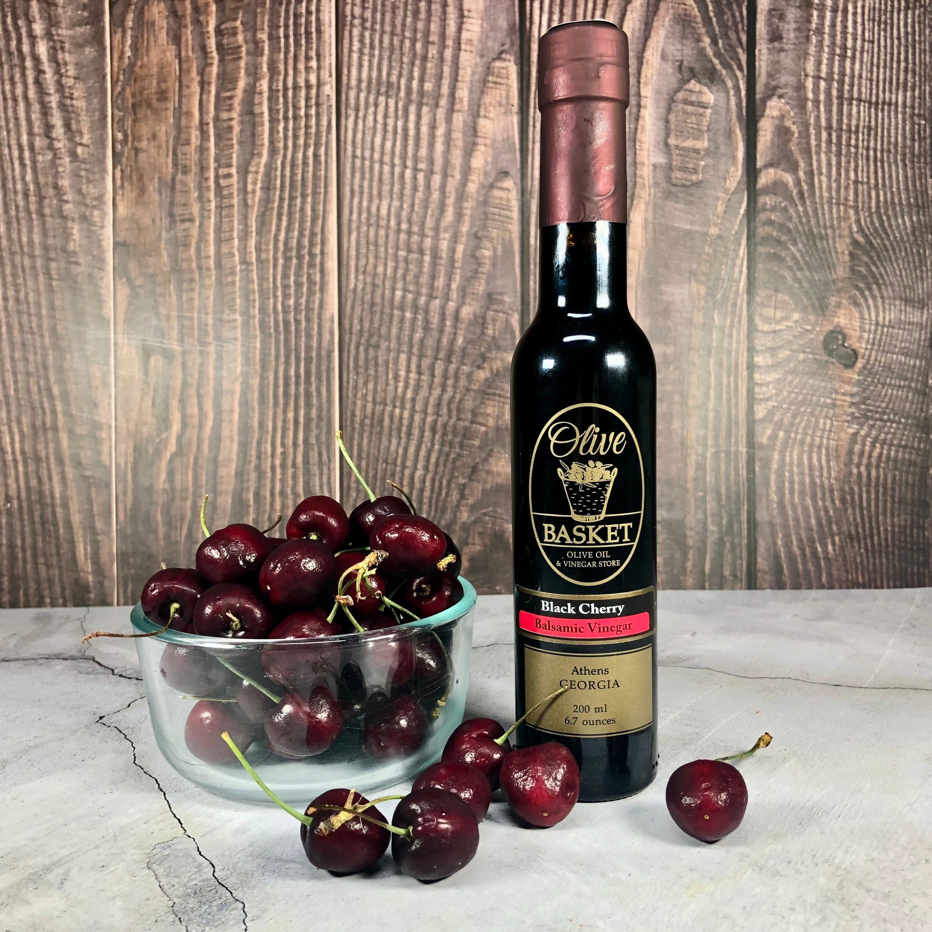Premium Quality Black Cherry Dark Balsamic Vinegar – Olive Basket